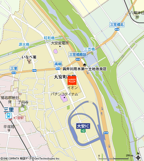 イオン大安店付近の地図
